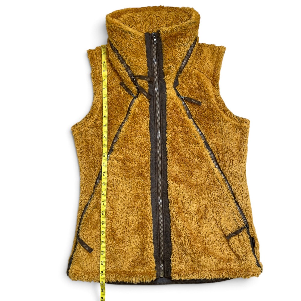 Kuhl Flight Vest M Gold Mustard High Pile Italian Fleece Sherpa Hooded Gilet - Picture 16 of 16